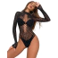 Боді Star Night Leopard Mesh Rhinestone Bodysuit, чорне - Фото №1