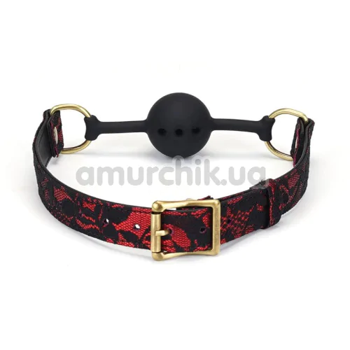 Кляп Liebe Seele Victorian Garden Breathable Silicone Ball Gag, червоно-чорний