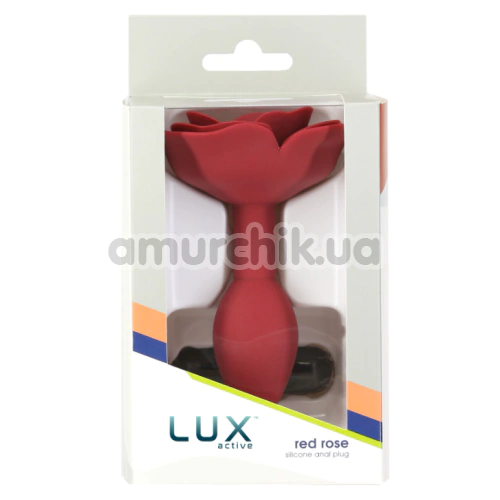 Анальная пробка + вибропуля Lux Active Red Rose Silicone Anal Plug, красная