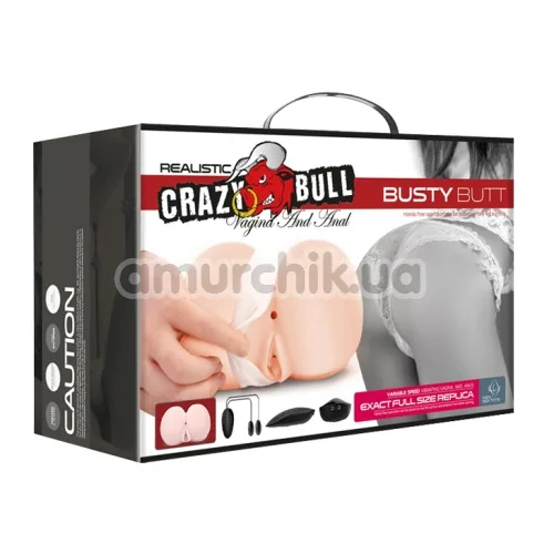 Штучна вагіна і анус з вібрацією Crazy Bull Vagina And Ass Busty Butt, тілесна