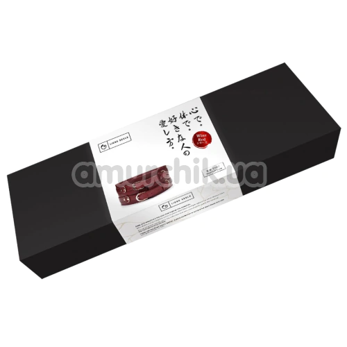 Бондажний пояс Liebe Seele Wine Red Leather Bondage Waist Belt M, бордовий