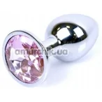 Анальна пробка із світло-рожевим кристалом Exclusivity Jewellery Silver Plug, срібна - Фото №1