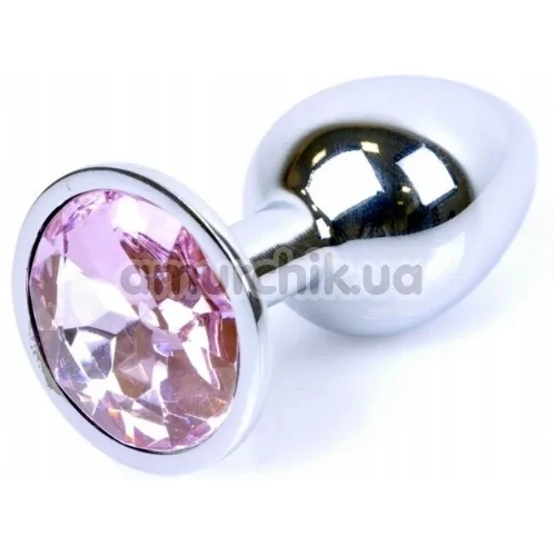 Анальная пробка со светло-розовым кристаллом Exclusivity Jewellery Silver Plug, серебряная - Фото №1