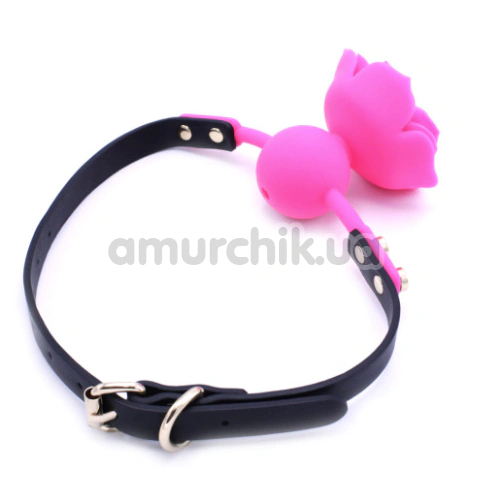 Кляп с розой DS Fetish Silicone Rose Gag, розовый