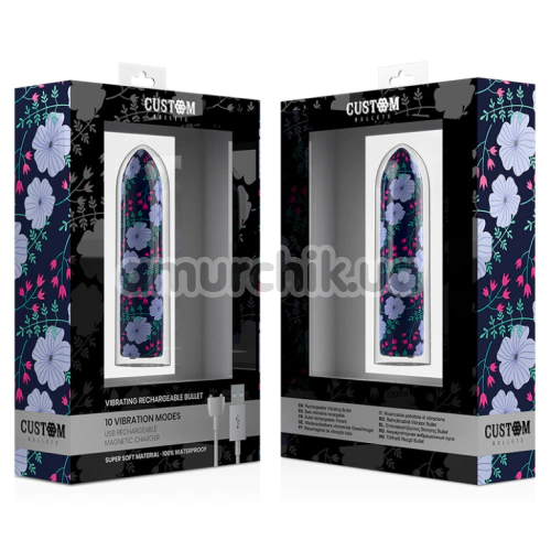 Клиторальный вибратор Custom Bullets Spring, темно-синий