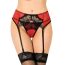 Комплект Star Night Tender Bow Mesh Garter Belt, червоний: пояс для панчіх + трусики-стрінги - Фото №3
