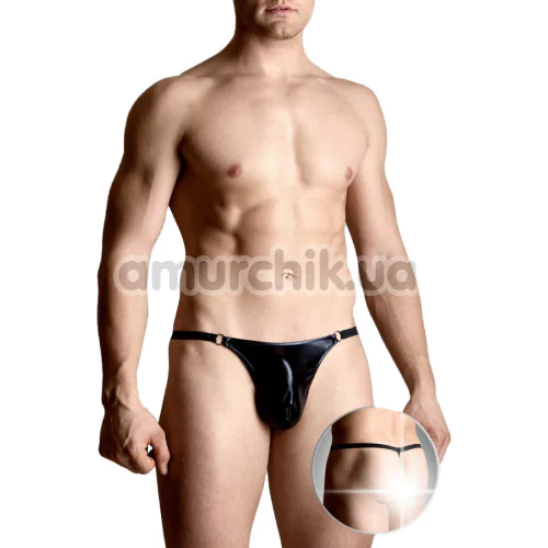 Трусы-стринги мужские Mens thongs черные (модель 4487)