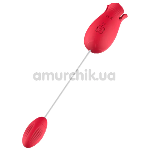 Симулятор орального сексу з віброяйцем Letcher Flowers Love Egg, червоний