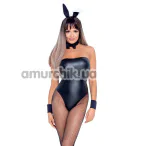 Костюм зайчика Cottelli Costumes Bunny Set, черный: боди + ушки + чокер + манжеты - Фото №1
