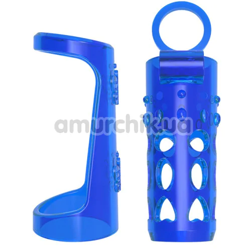 Набір з 2 насадок на пеніс GK Power Double Enhancer Kit, синій - Фото №1