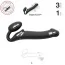 Безременевий страпон із вібрацією Strap-On-Me Vibrating Bendable Strap-On L, чорний - Фото №4