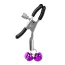 Зажимы для сосков DS Fetish Metal Nipple Clamps With Two Bells, фиолетовые - Фото №3