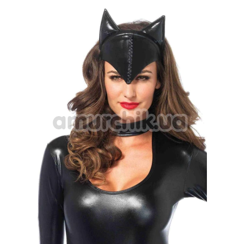 Костюм кошечки Leg Avenue Frisky Feline, черный: комбинезон + пояс + украшение на голову