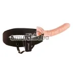 Полый страпон 10 Inch Vibrating Hollow Strap-On, телесный - Фото №1
