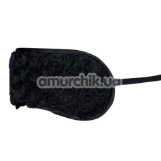 Маска на очі DS Fetish Blindfold With Rose, чорна - Фото №1