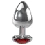 Анальная пробка с красным кристаллом Adam & Eve Red Heart Gem Anal Plug Small, серебряная - Фото №1