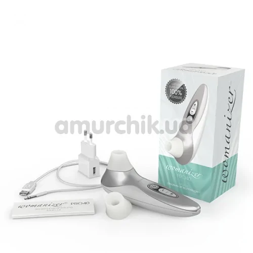 Симулятор орального сексу для жінок Womanizer Pro40, сірий