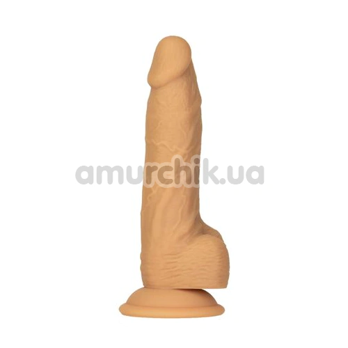 Вибратор с ротацией Addiction Naked Rotating & Vibrating Dong 8, светло-коричневый - Фото №1