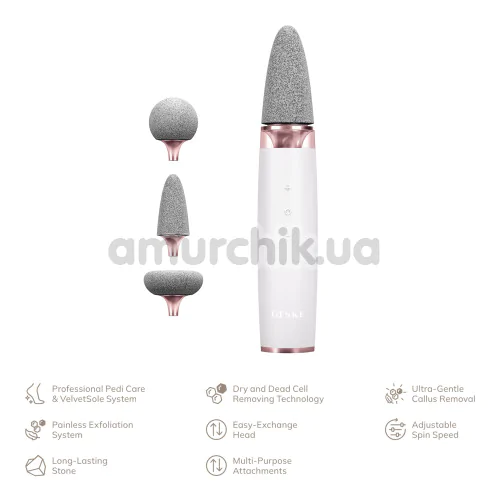 Шлифовальная пилка для стоп с насадками Geske Electric Pumice Foot Smoothing Multi-Pen 8 in 1, кремовая