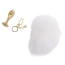 Анальна пробка з білим хвостиком Lockink Sevanda White Bunny Tail Anal Plug Rose, золота - Фото №2