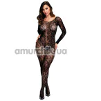 Комбинезон Longsleeve Crotchless Bodystocking, черный - Фото №1