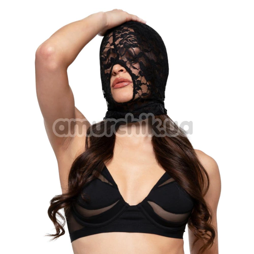 Маска Bedroom Fantasies Lace Mask With Open Mouth, черная