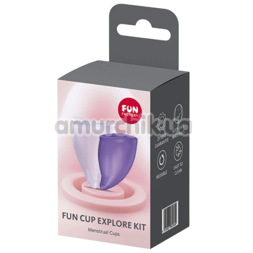 Набір з 2 менструальних чаш Fun Factory Fun Cup Explore Kit, фіолетовий