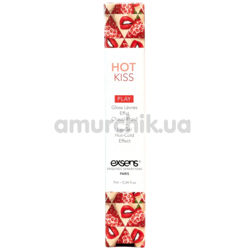 Гель для губ із зігріваючим та охолоджуючим ефектом Exsens Play Hot Kiss - полуниця, 7 мл
