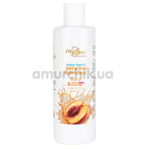 Массажный лубрикант MyLove Aroma Series Personal Lubricant 2in1 Peach - персик, 300 мл - Фото №1