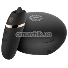 Клиторальный вибратор Rosy Gold Nouveau Vibrating & Licking Dual Stimulator, черный - Фото №1