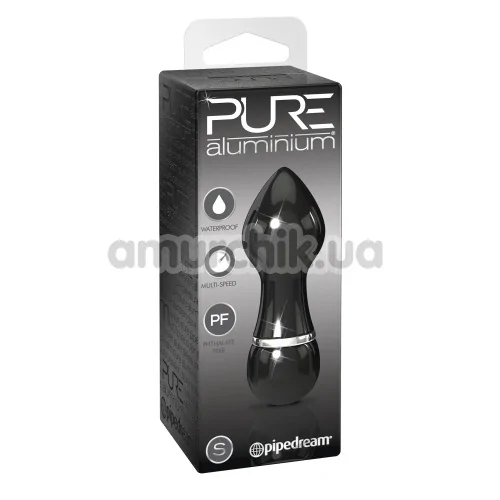 Анальна пробка з вібрацією Pure Aluminium Small, чорна