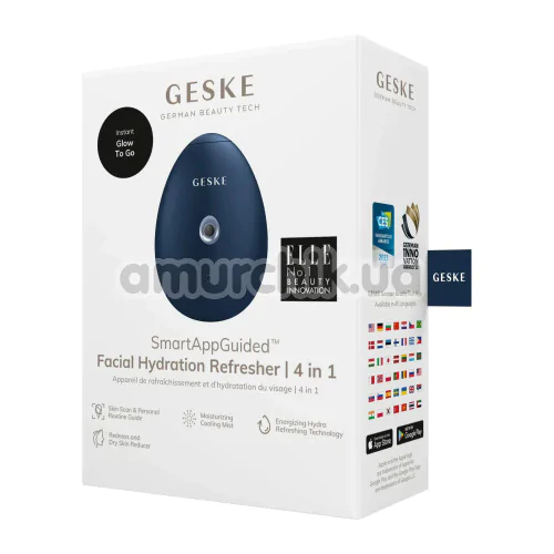 Увлажнитель для кожи лица Geske Facial Hydration Refresher 4 in 1 Oval, синий