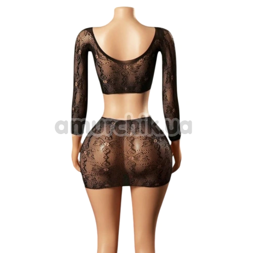 Комплект JSY Sexy Lingerie WW7251, черный: топ + юбка