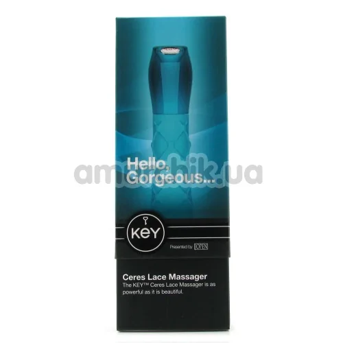 Вибратор KEY Ceres Lace Massager, голубой