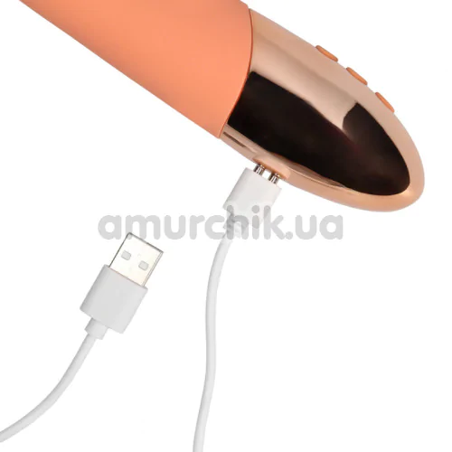 Вібратор Loveline Ultra Soft Silicone Rabbit Vibrator, помаранчевий