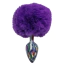 Анальна пробка з фіолетовим хвостиком Alume Floral Metal Plug With Tail S, синя - Фото №1