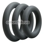Набор эрекционных колец OptiMALE 3 C-Ring Set Thick, черный - Фото №1