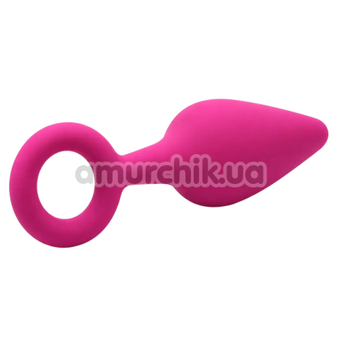 Анальна пробка Alume Silicone Teardrop Anal Plug With Ring S, рожева