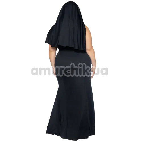 Костюм монахини Leg Avenue Sultry Sinner Nun Costume, черный: платье + воротник + накидка на голову