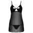 Комплект Passion Free Your Senses Nadya Chemise, черный: пеньюар + трусики-стринги - Фото №3