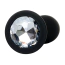 Анальна пробка з прозорим кристалом Exclusivity Jewellery Silicone Straight Plug L, чорна - Фото №2