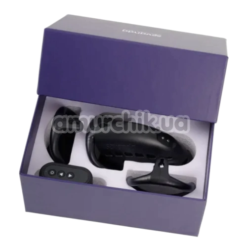 Пояс верности с электростимуляцией Lockink Sevanda Nautilus Estim Remote Control Chastity Cage, черный