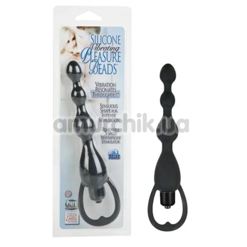 Анальный вибростимулятор Silicone Vibrating Beads Black чёрный