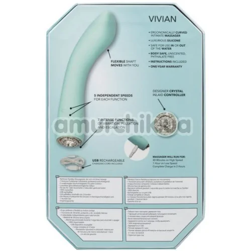 Вибратор для точки G Pave Vivian, бирюзовый
