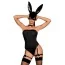 Костюм зайчика Obsessive Bunny, черный: боди + маска + чокер + подтяжки - Фото №2