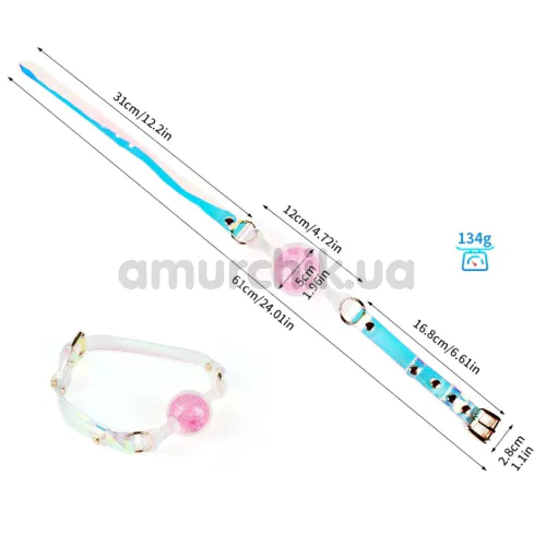 Кляп Univibe Crystal Gag L, рожевий