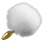 Анальна пробка з білим хвостиком Upko Rabbit Fur Bunny Tail Small Butt Plug, золота - Фото №1