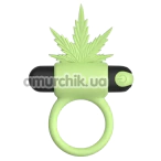 Виброкольцо для члена Passion Play Silicone Vibrating Cockring Leaf, зеленое - Фото №1