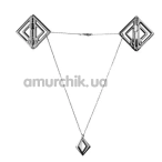 Зажимы для сосков Lockink Adjustable Metal Nipple Clamps with Light Pendant, серые - Фото №1