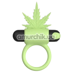 Виброкольцо для члена Passion Play Silicone Vibrating Cockring Leaf, зеленое - Фото №1